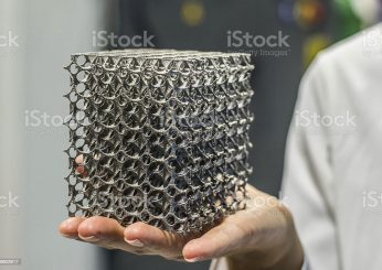 Photo of 3d printed pieces in an Advanced Manufacture Laboratory.